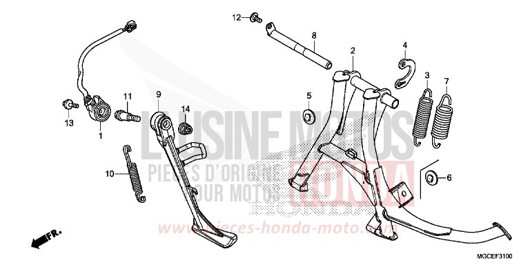 STAENDER von CB1100 ABS GRAPHITE BLACK (NHB01) von 2014